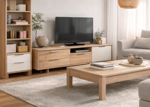 Mueble TV + mesa + alfombra