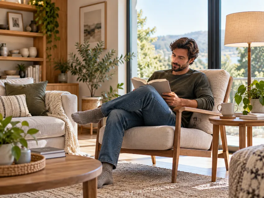 Sillón relax bien integrado en una vivienda real