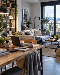 Sofá de 2 plazas bien integrado en una vivienda real