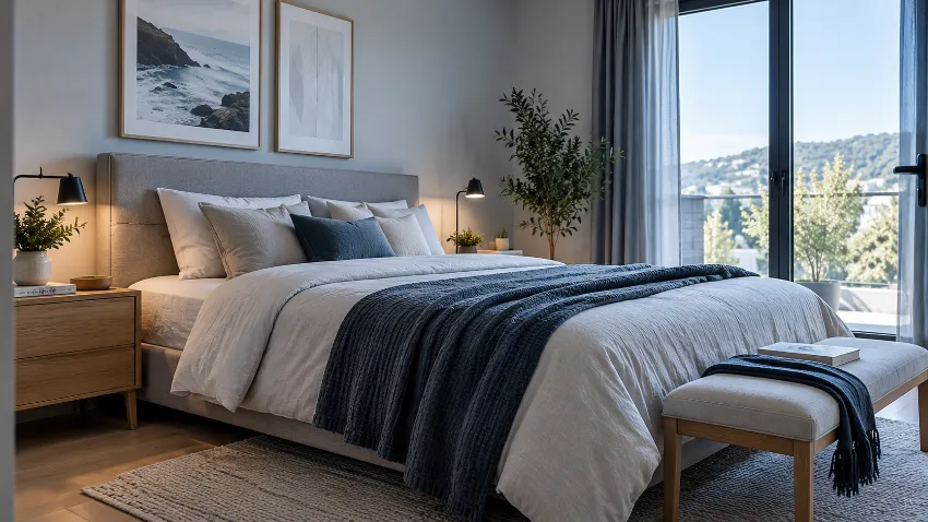 Dormitorio con cama de 150 cm bien integrado en una vivienda real
