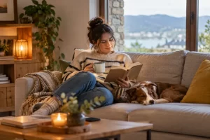 Sofá para casa con mascotas bien integrado en una vivienda real