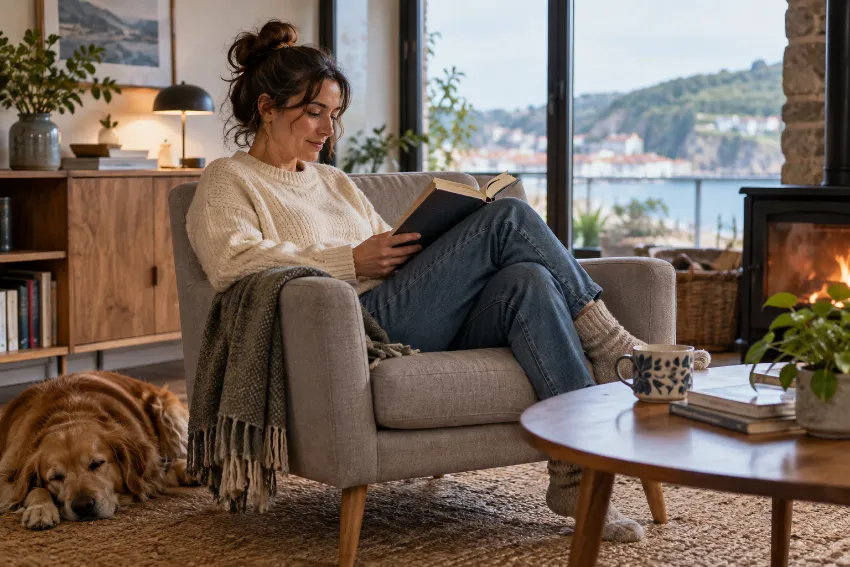 Sillón relax bien integrado en una vivienda real