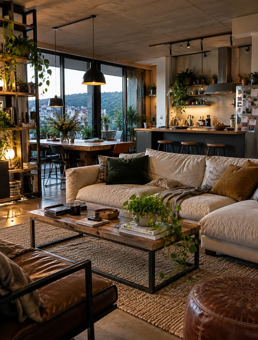 Sofá de 3 plazas bien integrado en una vivienda real