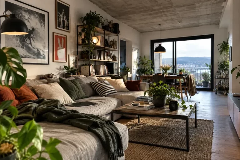 Sofá modular bien integrado en una vivienda real