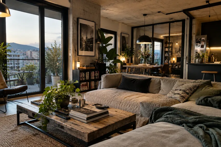 Sofá rinconera bien integrado en una vivienda real