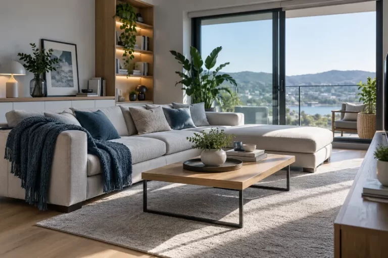 Sofá rinconera bien integrado en una vivienda real