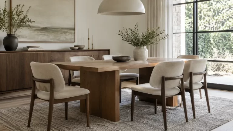Mesa para 6 personas bien integrado en una vivienda real