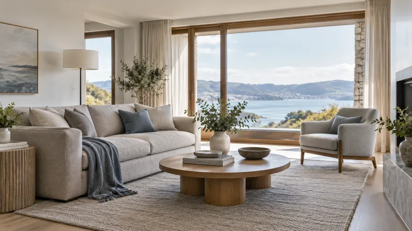 Sofá cama bien integrado en una vivienda real