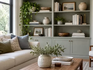 Vitrina bien integrado en una vivienda real