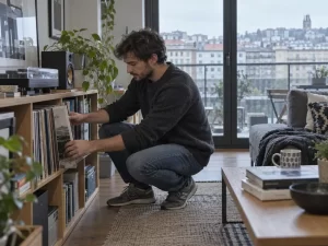 Vitrina bien integrado en una vivienda real