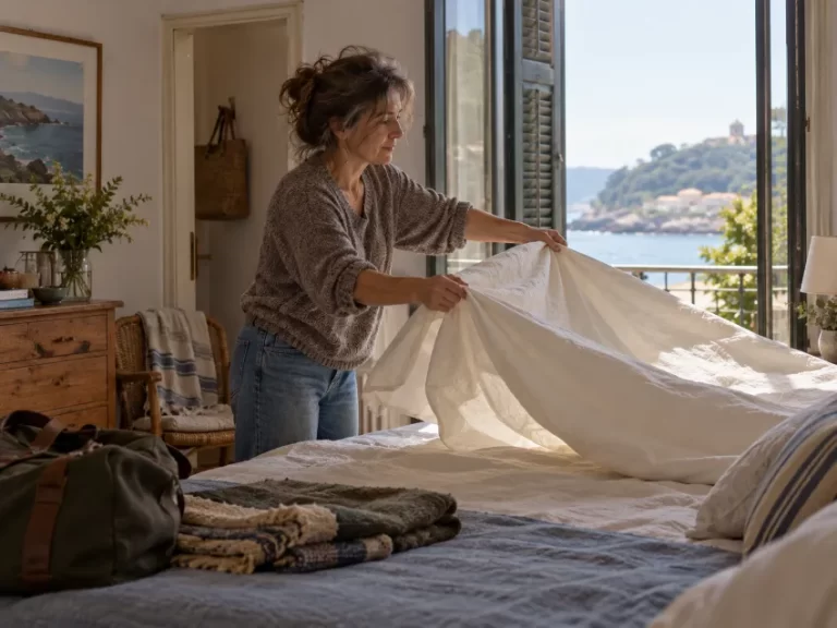 Sofá con asientos deslizantes bien integrado en una vivienda real