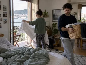 Dormitorio con armario grande bien integrado en una vivienda real