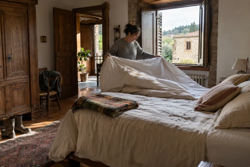 Dormitorio para una habitación irregular bien integrado en una vivienda real