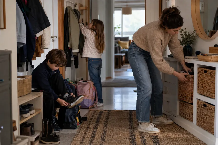 Dormitorio con armario grande bien integrado en una vivienda real