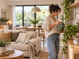 Sillas tapizadas bien integrado en una vivienda real
