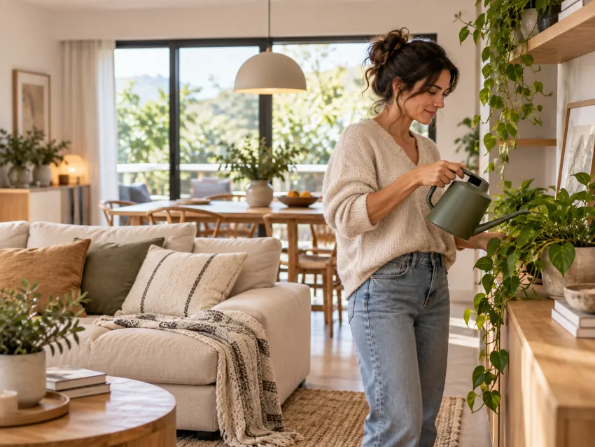 Sillas tapizadas bien integrado en una vivienda real
