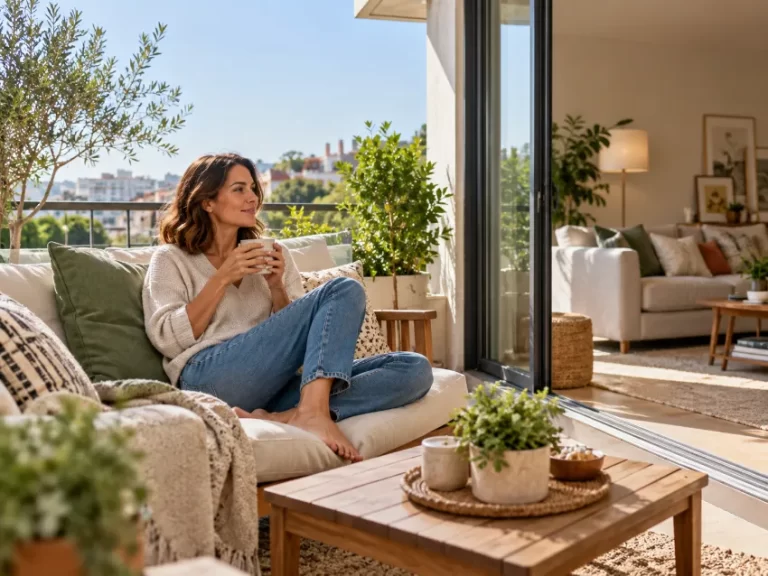Mesa para 8 personas bien integrado en una vivienda real
