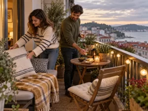 Mesa para 8 personas bien integrado en una vivienda real
