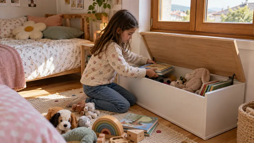 Habitación infantil pequeña bien integrado en una vivienda real